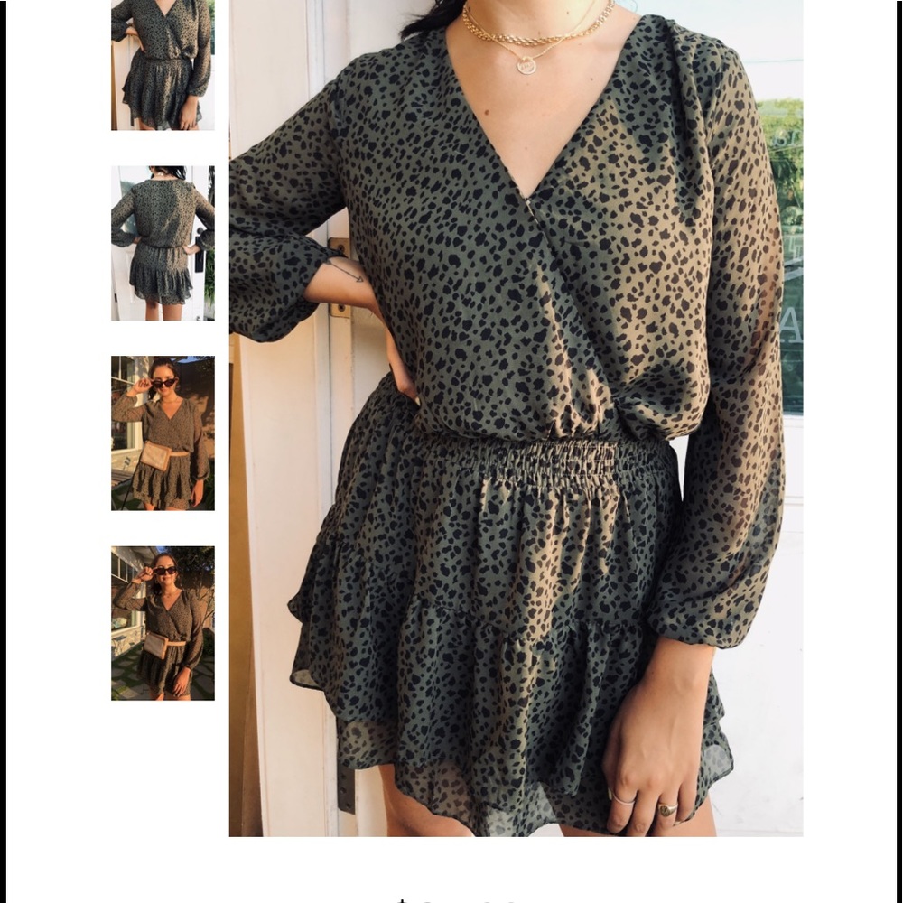 leopard smocked dress